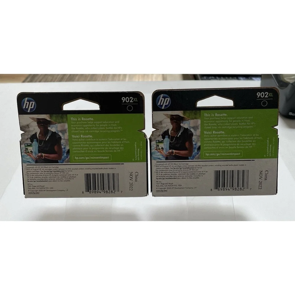 HP 902XL Set 2 Black Ink for Office Jet & OfficeJet Pro. New Sealed Exp 11/2022
